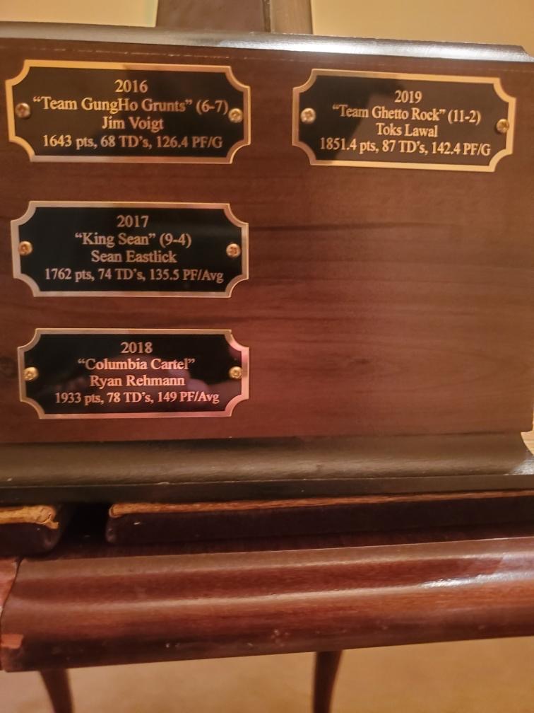 Our Perpetual Trophy named 'The Tyler Rose' after Earl Campbell